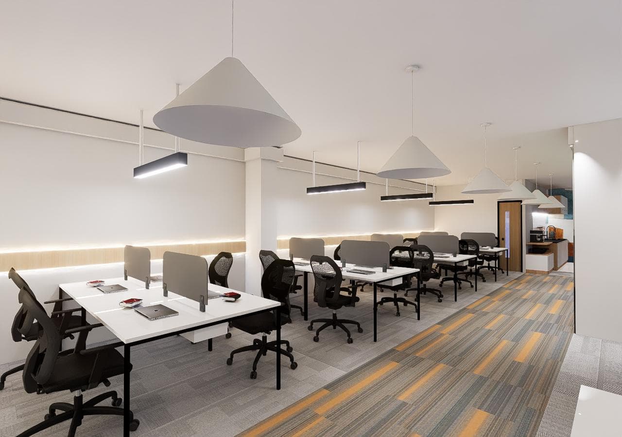 Open desk coworking area for day pass users at CKP Workspace